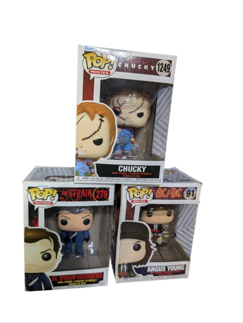 Funko Pop! Chucky, Angus Young & Dr Ephraim Goodweather